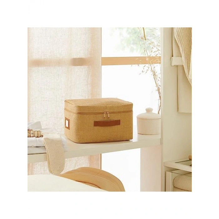 Küçük Boy Jüt Kumaş Hurç (30 x 22 x 18 cm)