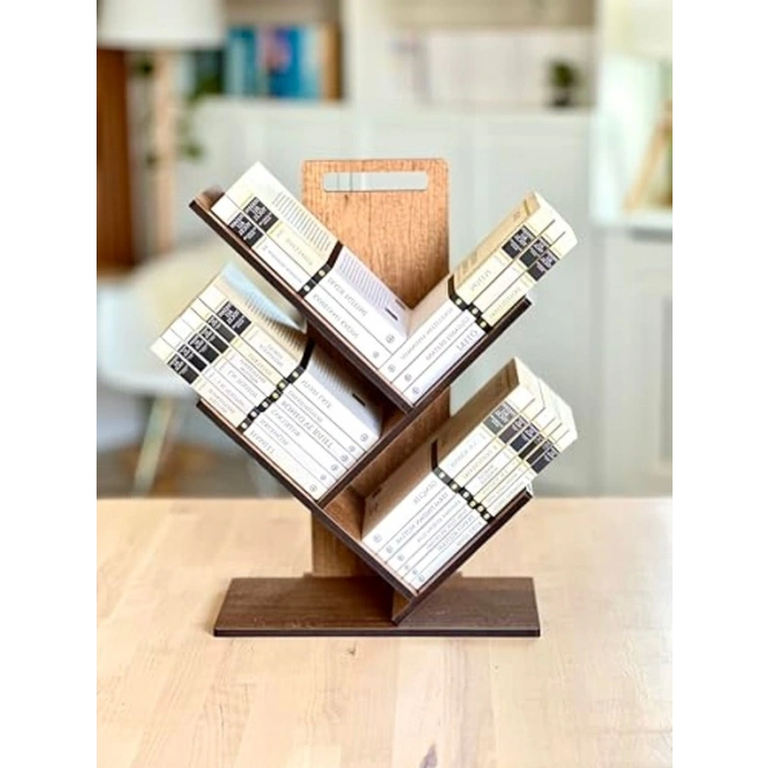 Küçük Geometrik Masaüstü Ağaç Kitaplık, MK20 Model
