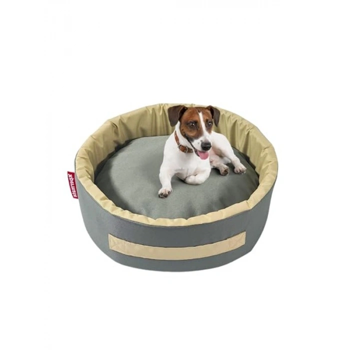 Küçük Irk Köpek Yatağı ve Kedi Yatağı Antrasit Bej 45 cm
