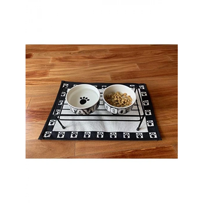 Küçük-Orta Köpekler İçin 480 ml Taş Görünümlü Su Kabı, Gri