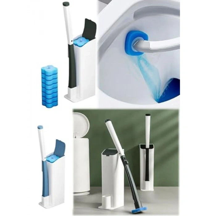 Kullan At Sünger Başlıklı Temizlik Seti, Deterjanlı Tuvalet Fırçası