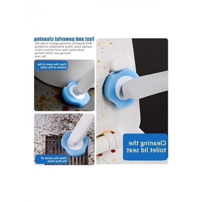 Kullan At Sünger Başlıklı Temizlik Seti, Deterjanlı Tuvalet Fırçası