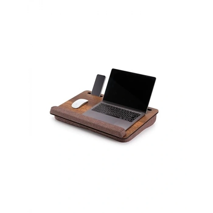 Kullanışlı Minderli Laptop Sehpası - Ceviz Desen
