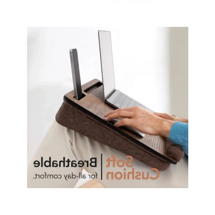 Kullanışlı Minderli Laptop Sehpası - Ceviz Desen