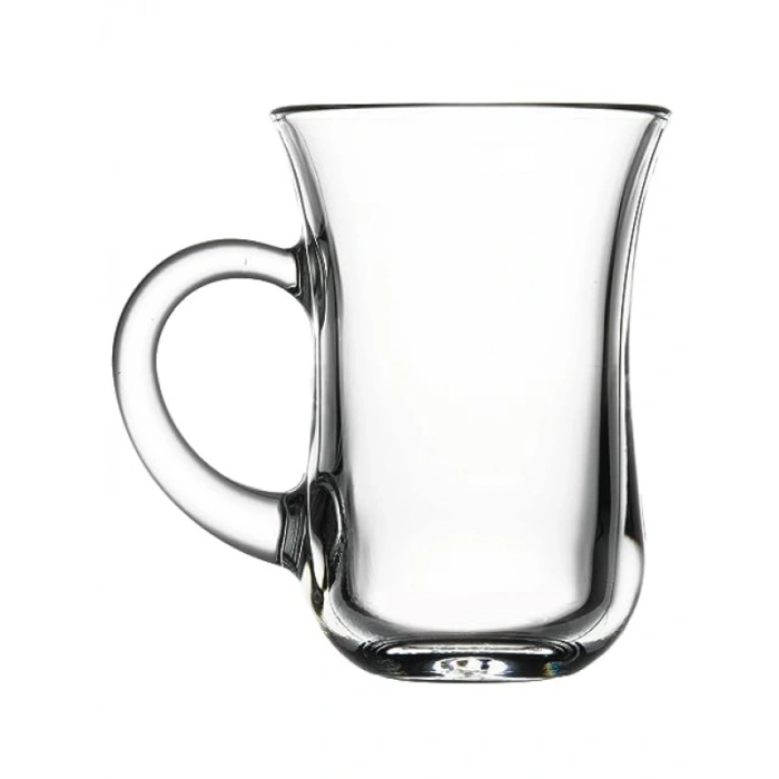 Kulplu 6lı Çay Bardağı Seti - 140 ml Soda Camı