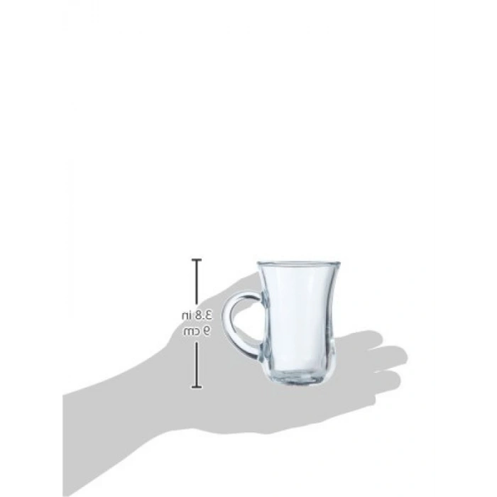 Kulplu 6lı Çay Bardağı Seti - 140 ml Soda Camı