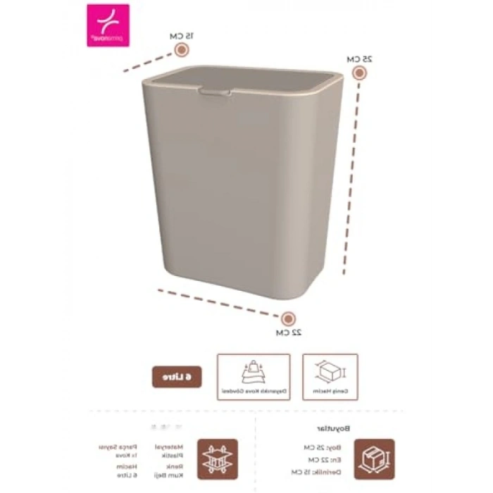 Kum Beji Renkli Modern Flip Çöp Kovası