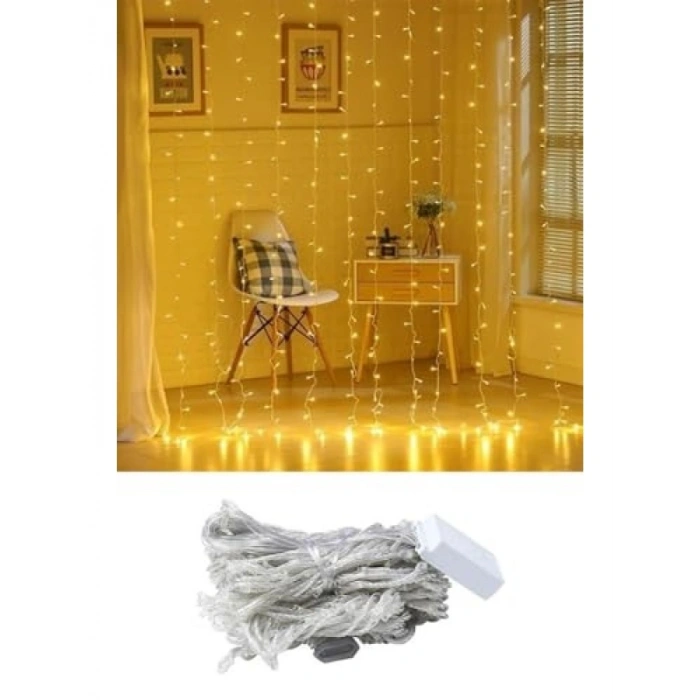 Kumandalı Animasyonlu Saçaklı Perde LED Işık - Günışığı