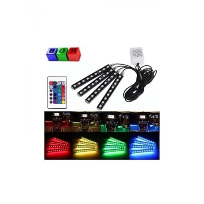 Kumandalı Led Ayak Altı Aydınlatma, 4x12 Fonksiyonlu