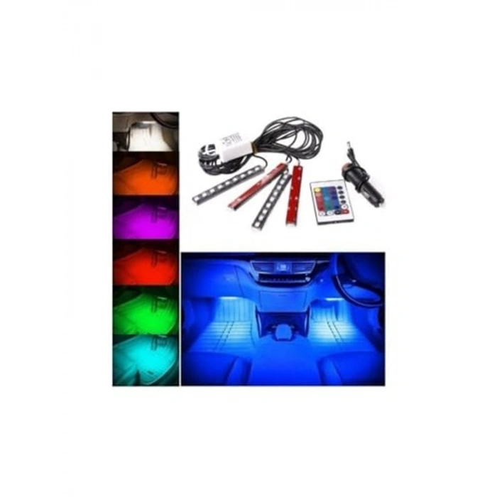 Kumandalı Led Ayak Altı Aydınlatma, 4x12 Fonksiyonlu
