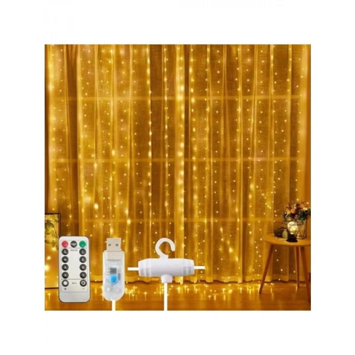 Kumandalı LED Perde - 3x3 Metre, Animasyonlu