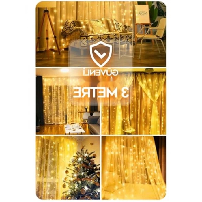 Kumandalı LED Perde - 3x3 Metre, Animasyonlu