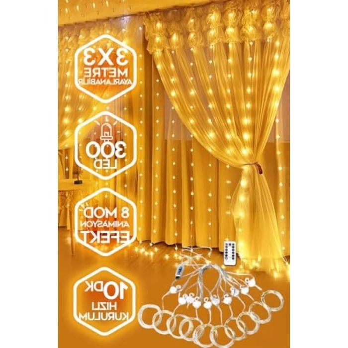 Kumandalı Peri Tel LED Aydınlatma, 300 LED