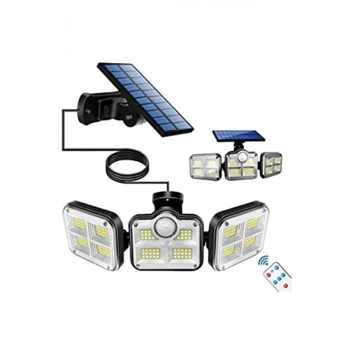 Kumandalı Solar Bahçe Aydınlatması, 122 Ledli Işık