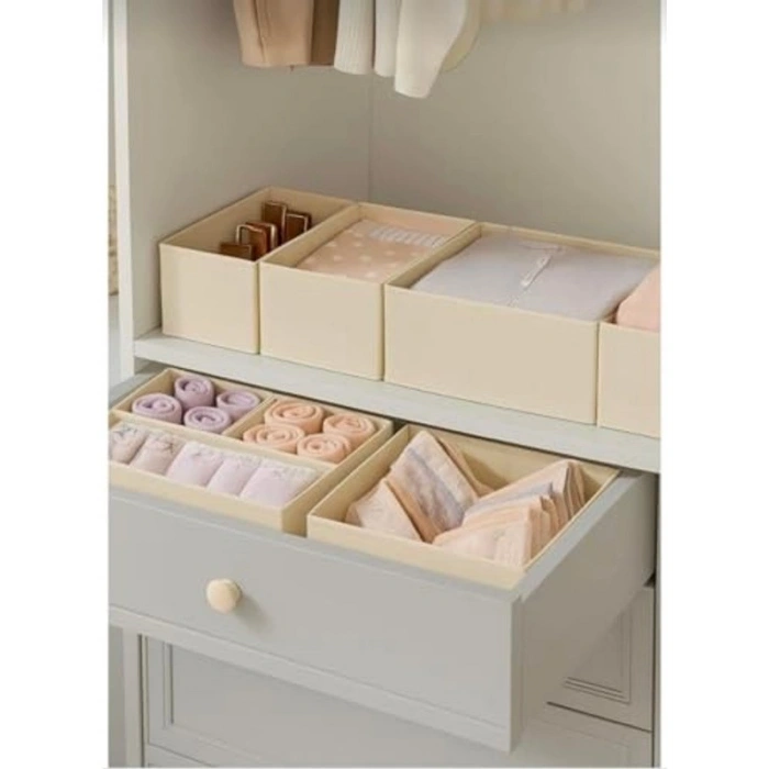 Kumaş Dolap Düzenleyici, 6lı Çekmece İçi Organizer Seti