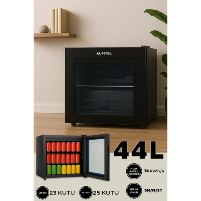KUMTEL 44L HMB-60 Mini Buzdolabı E Enerji Sınıfı Siyah Renk Büro Tipi Kullanım İçin