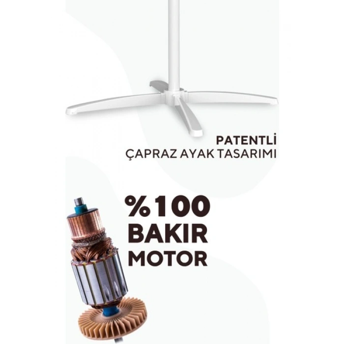 Kumtel KTF-290 Beyaz Vantilatör 16 (3p)
