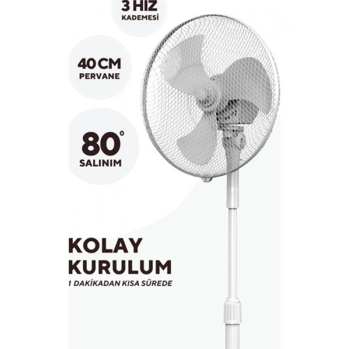 Kumtel KTF-290 Beyaz Vantilatör 16 (3p)