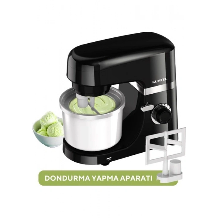 Kumtel Siyah Hamur Yoğurma 1800WATT 4.5lt Dondurma Yapma Aprt. Sm-02