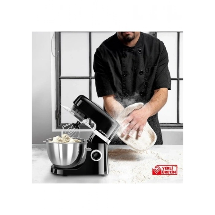 Kumtel Siyah Hamur Yoğurma 1800WATT 4.5lt Dondurma Yapma Aprt. Sm-02