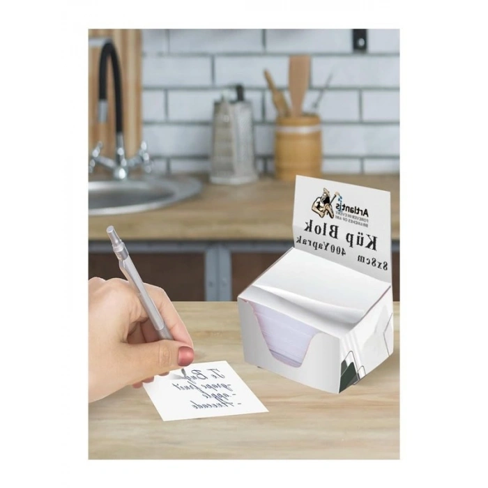 Küp Not Kağıdı - 8x8 cm, 6 Paket, Beyaz Renk, 400 Yaprak