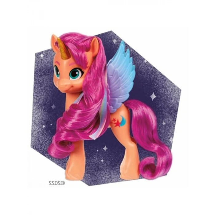 Kurdele Saç Tasarımlı Unicorn Figürü - 15 cm