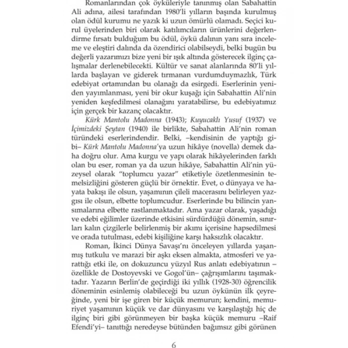 Kürk Mantolu Madonna - Sabahattin Ali
