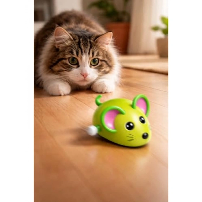 Kurmalı Hareketli Kedi Köpek Oyuncağı, Pilsiz İnteraktif