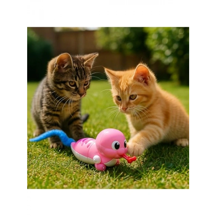 Kurmalı Hareketli Salyangoz Kedi Oyuncağı, Tüylü Kuyruk