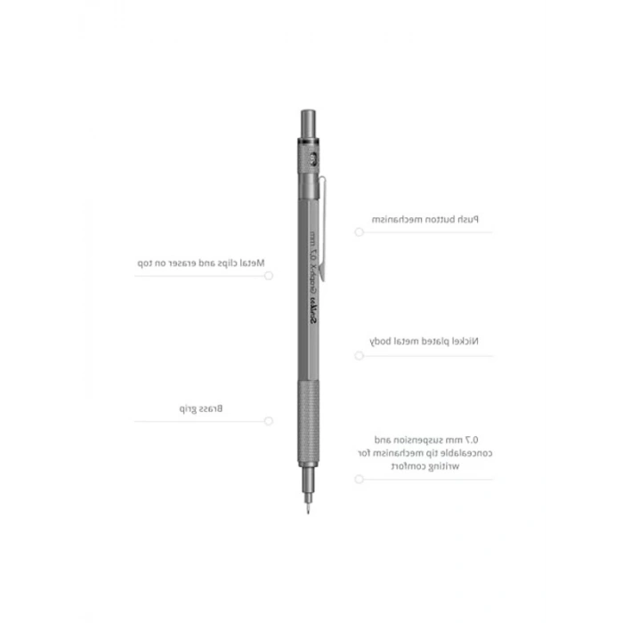 Kurşun Kalem 0.7 mm - Gri Renkli Mekanik Kalem