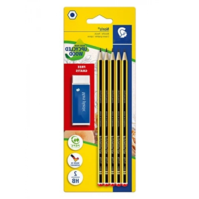 Kurşun Kalem Seti, 5 Adet Kalem, Silgi ve Kalemtraş