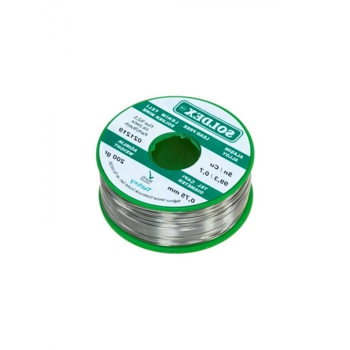 Kurşunsuz Lehim Teli, 0.75 mm Kalınlık ve 200 g Ağırlık