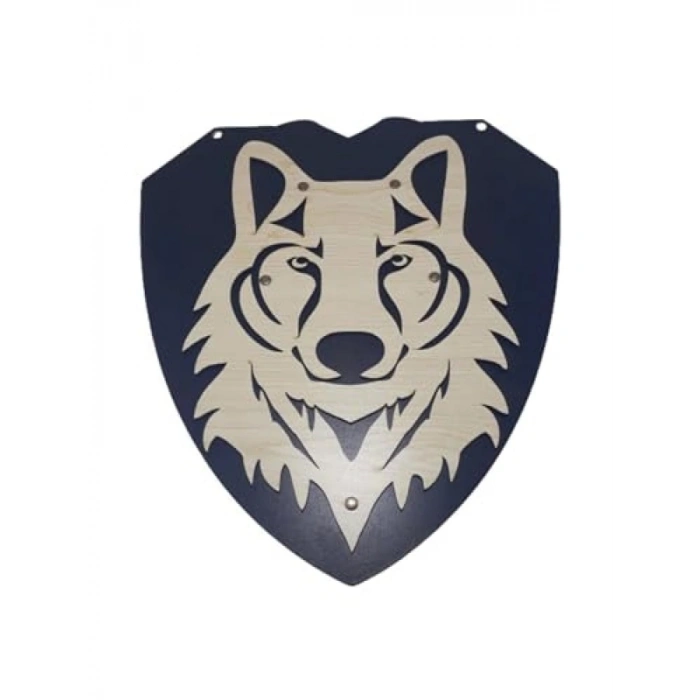 Kurt Başlı Ahşap Kılıç ve Kalkan Seti