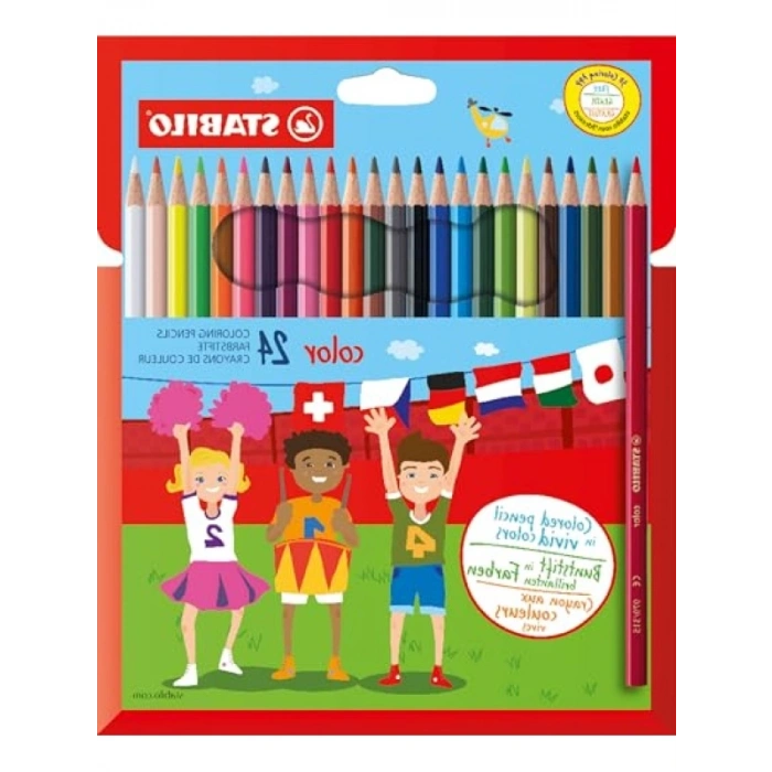 Kuru Boya Kalemi Seti - 24 Renk, 4 Neon Renk Dahil