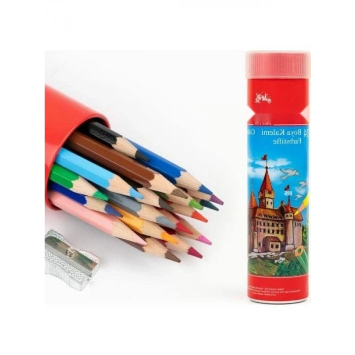 Kuru Boya Kalemi Seti - 24 Renk, Metal Kutu