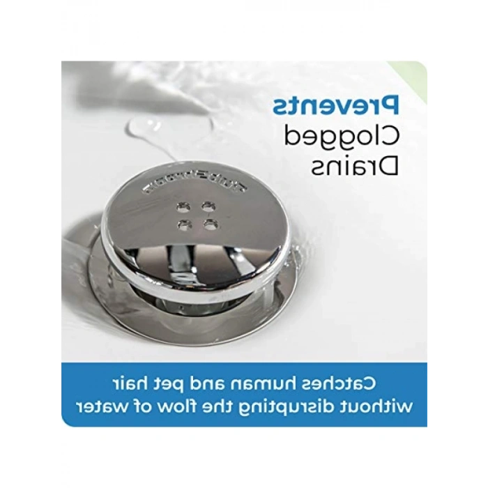 Küvet Gider Süzgeci, Silikon Tıkaçlı, Siyah Krom