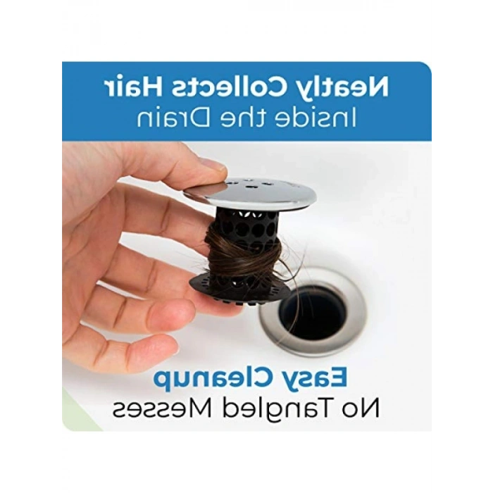 Küvet Gider Süzgeci, Silikon Tıkaçlı, Siyah Krom