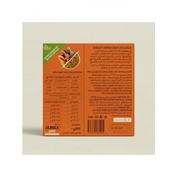 Kuzu Etli Taze Köpek Yemeği, 250gr