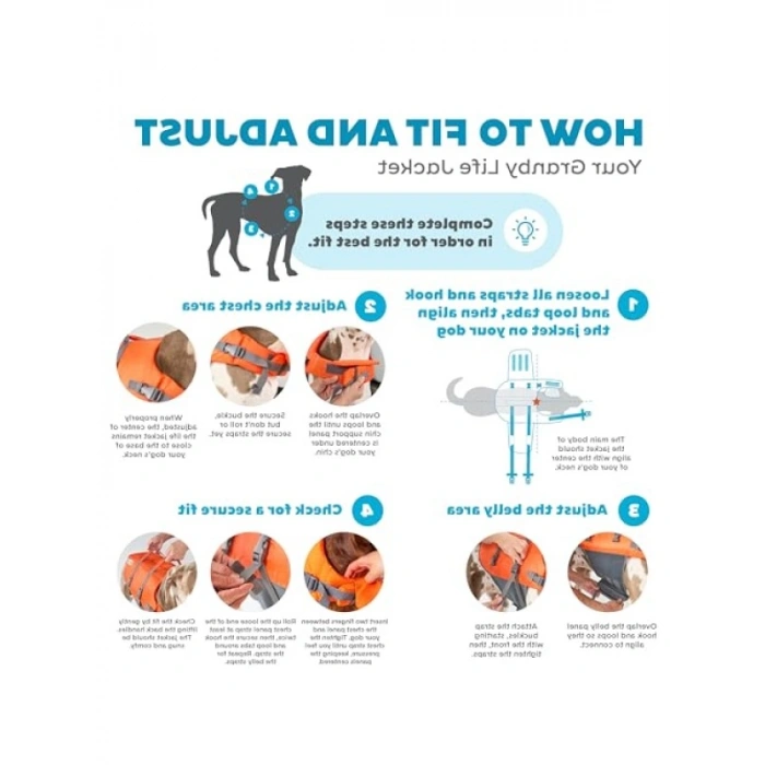 L Beden Ayarlanabilir Köpek Can Yeleği, Turuncu