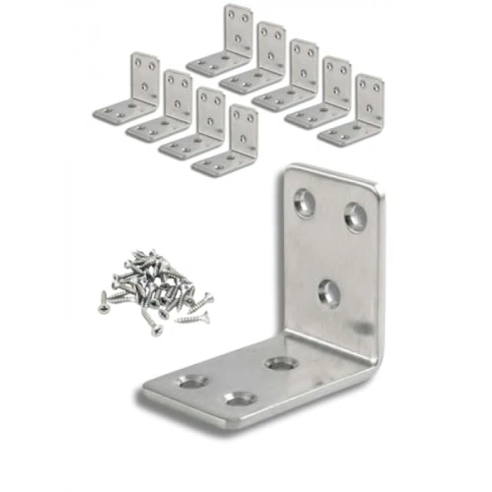 L Köşebent, Mobilya Duvara Sabitleme Aparatı, 45x45x30 mm, 10 Adet