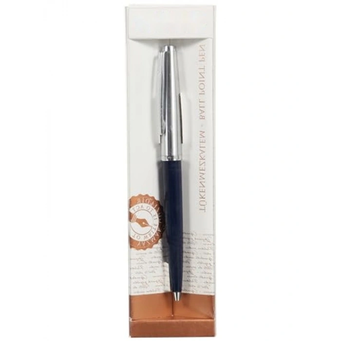 Lacivert Tükenmez Kalem - Paslanmaz Çelik Kapak