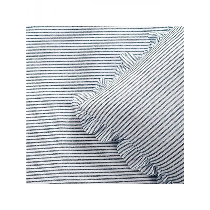 Lacivert Vintage Yatak Örtüsü Seti, 3 Parça Hafif Yapı