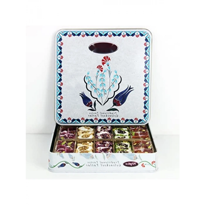 Lale Desenli Kutuda Karışık Lokum, 500 Gr