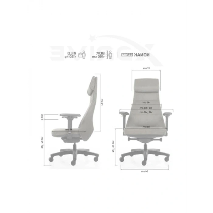 Large Boy Çalışma Koltuğu, Kumaş Kaplama, Toprak Yeşili