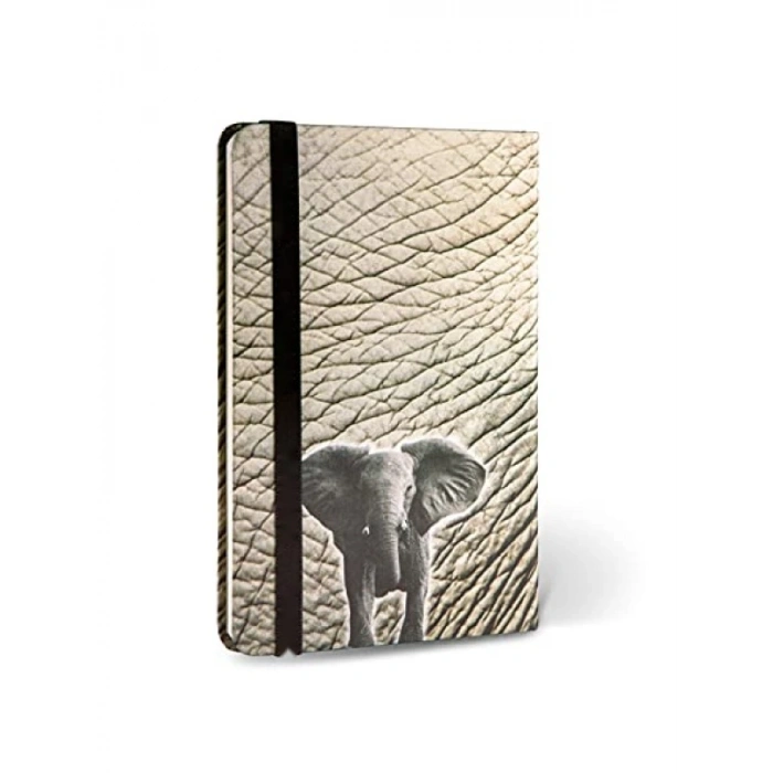 Lastikli Kumaş Defter - Çizgili Tasarım ile