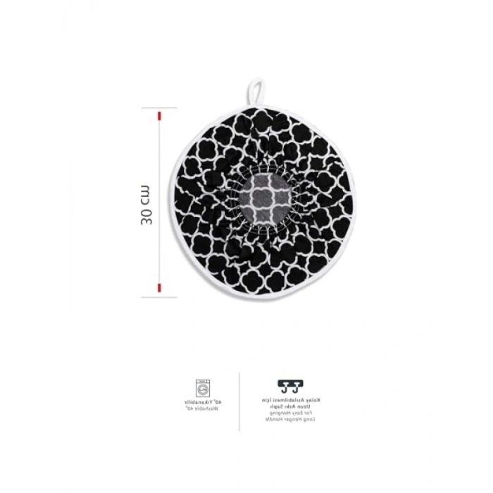 Lastikli Pilav Demleme Örtüsü - Standart Ölçü, Siyah Halka