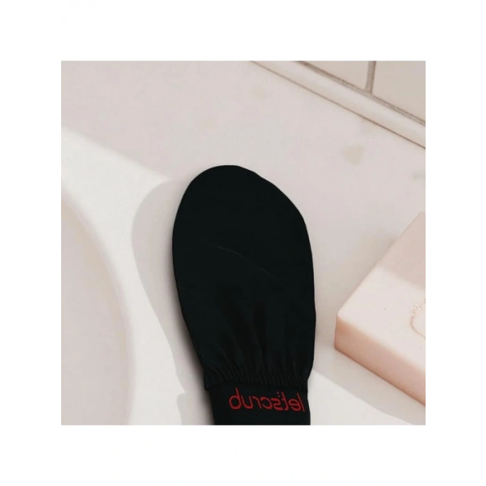 Lastikli Siyah Banyo Kese