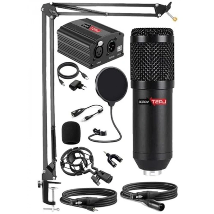Lastvoice BM800YP Youtuber Mikrofon Phantom Stand Filtre 7.1 Seti