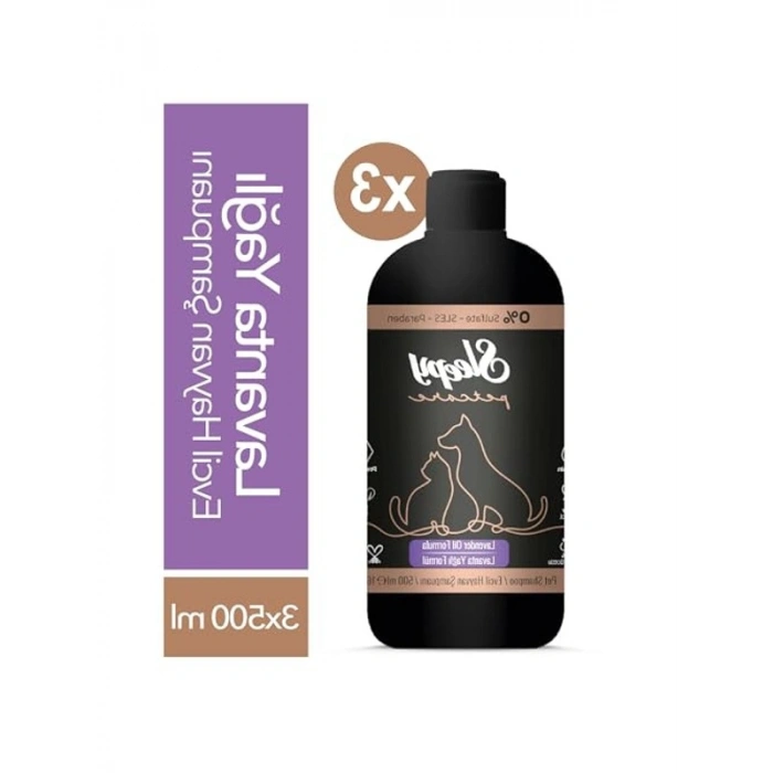 Lavanta Yağlı Evcil Hayvan Şampuanı, 3x500 ml Besleyici