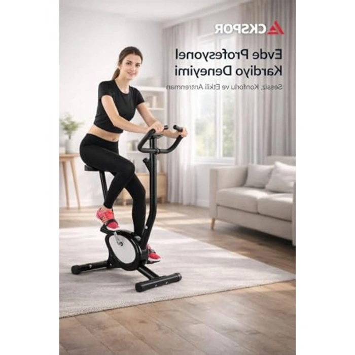 LCD Ekranlı Dikey Kondisyon Bisikleti - Ayarlanabilir Direnç